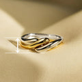 New Two Tone Electroplated Line Design Ring For Women, Creative Statement Finger Jewelry view 4