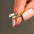 New Two Tone Electroplated Line Design Ring For Women, Creative Statement Finger Jewelry view 2