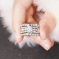 Luxury Three-Piece Banquet Ring Set For Women, Evening Dress Party Light Luxury Jewelry view 2