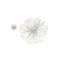 Asymmetric Chiffon Flower Faux Pearl Stud Earrings Sweet Elegant Floral Designer Jewelry view 5