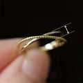 Minimalist Cross Line Design Ring For Women, Simple Plain Band Daily Jewelry Accessory view 4
