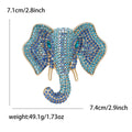 Alloy Rhinestone Elephant Head Brooch Pin For Statement Apparel view 6