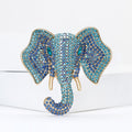 Alloy Rhinestone Elephant Head Brooch Pin For Statement Apparel view 3