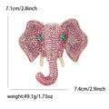 Alloy Rhinestone Elephant Head Brooch Pin For Statement Apparel view 5