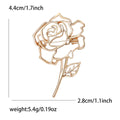 Metal Alloy Hollow Rose Brooch Pin For Elegant Women's Apparel view 6