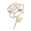 Metal Alloy Hollow Rose Brooch Pin For Elegant Women's Apparel view 1