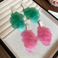Resin Shell Round Long Tassel Drop Earrings Vacation Style Geometric Stud Jewelry For Women view 2