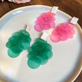 Resin Shell Round Long Tassel Drop Earrings Vacation Style Geometric Stud Jewelry For Women view 4