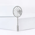Alloy Rhinestone Badminton Brooch Pin For Men's And Women's Apparel view 3