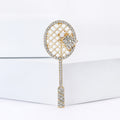 Alloy Rhinestone Badminton Brooch Pin For Men's And Women's Apparel view 4