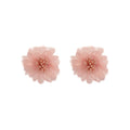 Elegant Chiffon Lace Flower Stud Earrings With Alloy Pins, Pastel Floral Petal Fairy Style Earrings view 5