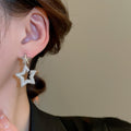 Copper Zircon Five Point Star Stud Earrings Light Luxury Minimalist Geometric Jewelry view 4