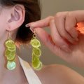 Round Shell Tassel Drop Earrings Summer Beach Resort Geometric Vacation Style Jewelry view 3