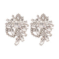 Light Luxury Rhinestone Flower Stud Earrings For Women, Elegant Alloy Floral Jewelry view 5