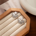 Elegant Brushed Alloy Pearl Flower Petal Studs New Chinese Style Minimal Versatile Women's Earrings view 2