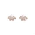 Elegant Brushed Alloy Pearl Flower Petal Studs New Chinese Style Minimal Versatile Women's Earrings view 5