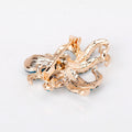 Aqua Gold Tone Octopus Crystal Two Designs Metal Brooch Pin view 5