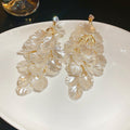 Chic Acrylic Shell Leaf Tassel Drop Earrings Geometric Silver Needle Statement Ear Jewelry view 4