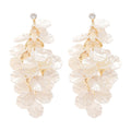 Chic Acrylic Shell Leaf Tassel Drop Earrings Geometric Silver Needle Statement Ear Jewelry view 5