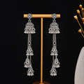 Ethnic Vacation Style Geometric Round Alloy Long Tassel Bell Pendant Drop Earrings view 4