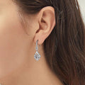 Light Luxury Bridal Zircon Dangle Earrings, Sparkling Fashion Wedding Ear Jewelry For Women view 3