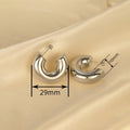 Glossy Geometric Half Hoop Stud Earrings For Women, Elegant U Shaped French Style Jewelry view 3