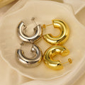 Glossy Geometric Half Hoop Stud Earrings For Women, Elegant U Shaped French Style Jewelry view 1