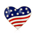 Alloy Enamel American Flag Heart Brooch Pin For Clothing Decoration view 1