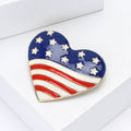 Alloy Enamel American Flag Heart Brooch Pin For Clothing Decoration view 3