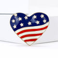 Alloy Enamel American Flag Heart Brooch Pin For Clothing Decoration view 2