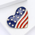 Alloy Enamel American Flag Heart Brooch Pin For Clothing Decoration view 4