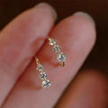 Hot Selling Minimalist Zircon Stud Earrings For Women, Daily Fashion Jewelry view 5