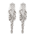Chic Copper Zircon Wheat Ear Leaf Tassel Drop Earrings Vintage Statement Stud Style view 5