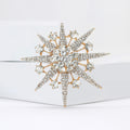 Alloy Rhinestone Eight Point Star Brooch Pin For Women's Apparel view 3