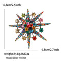 Alloy Rhinestone Eight Point Star Brooch Pin For Women's Apparel view 6