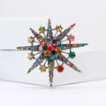 Alloy Rhinestone Eight Point Star Brooch Pin For Women's Apparel view 4
