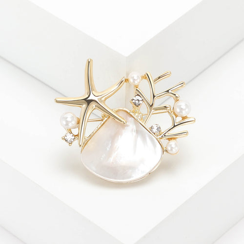 Alloy Shell Brooch Pin For Womens Clothing And Fashion Accessories
