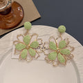 Spring Dopamine Vacation Style Sweet Colorful Woven Sunflower Stud Drop Earrings For Women view 4