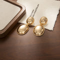Vintage Luxury Gold Alloy Smooth Oval Teardrop Drop Dangle Earrings For Women Elegant Statement Earrings view 2