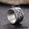 Vintage Textured Stainless Steel Ring For Men And Women, Retro Fashion Unisex Finger Jewelry view 4