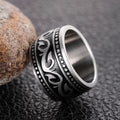 Vintage Textured Stainless Steel Ring For Men And Women, Retro Fashion Unisex Finger Jewelry view 2