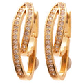 18K Gold Plated Copper Zircon U-Shaped Hoop Earrings Geometric Light Luxury Style view 5