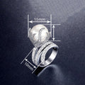 Palace Luxury Women's Statement Ring With Faux Pearl And Rhinestone Inlay, Elegant Designer Jewelry view 4