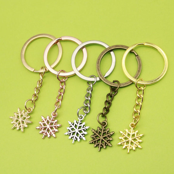 Metal Snowflake Keychain Bag Charm Gift