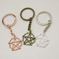 Metal Thorn Star Keychain Bag Charm view 3