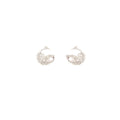 Luxury Korean Style Rhinestone Feather Stud Earrings With Pink Crystal Accents, Elegant Alloy Women's Earrings view 5