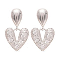 Copper Zircon Waterdrop Heart Stud Earrings Minimalist Light Luxury Elegant Style view 5