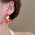 Sweet Dopamine Color Acrylic Flower Necklace And Earrings Jewelry Set For Vacation Style view 4