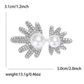 Alloy Rhinestone Pearl Leaf Brooch Pin For Cardigans And Coats view 6