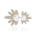 Alloy Rhinestone Pearl Leaf Brooch Pin For Cardigans And Coats view 1